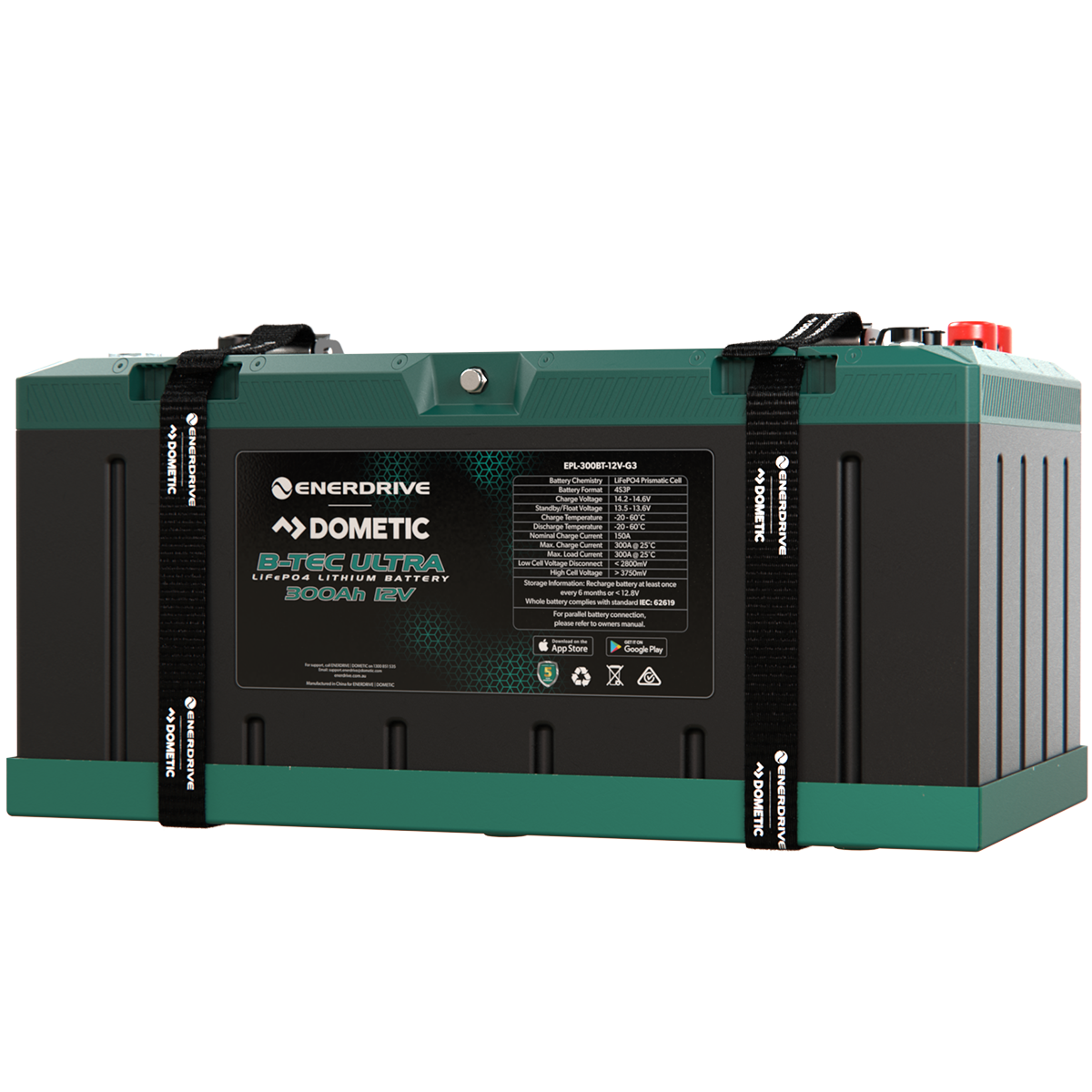 B-TEC ULTRA 12V 300Ah Lithium Battery IP67 Waterproof
