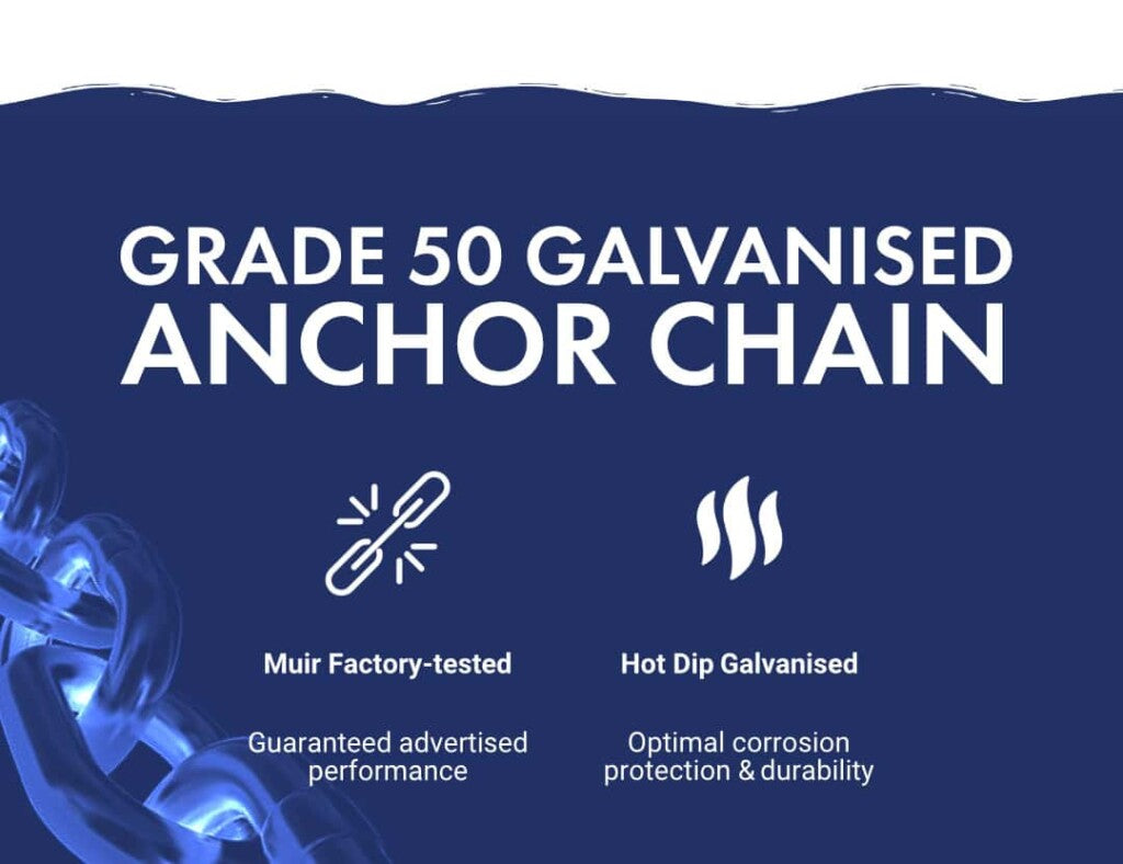 Muir 13mm Anchor Chain Galvanised G50 Grade 'L' Short Link