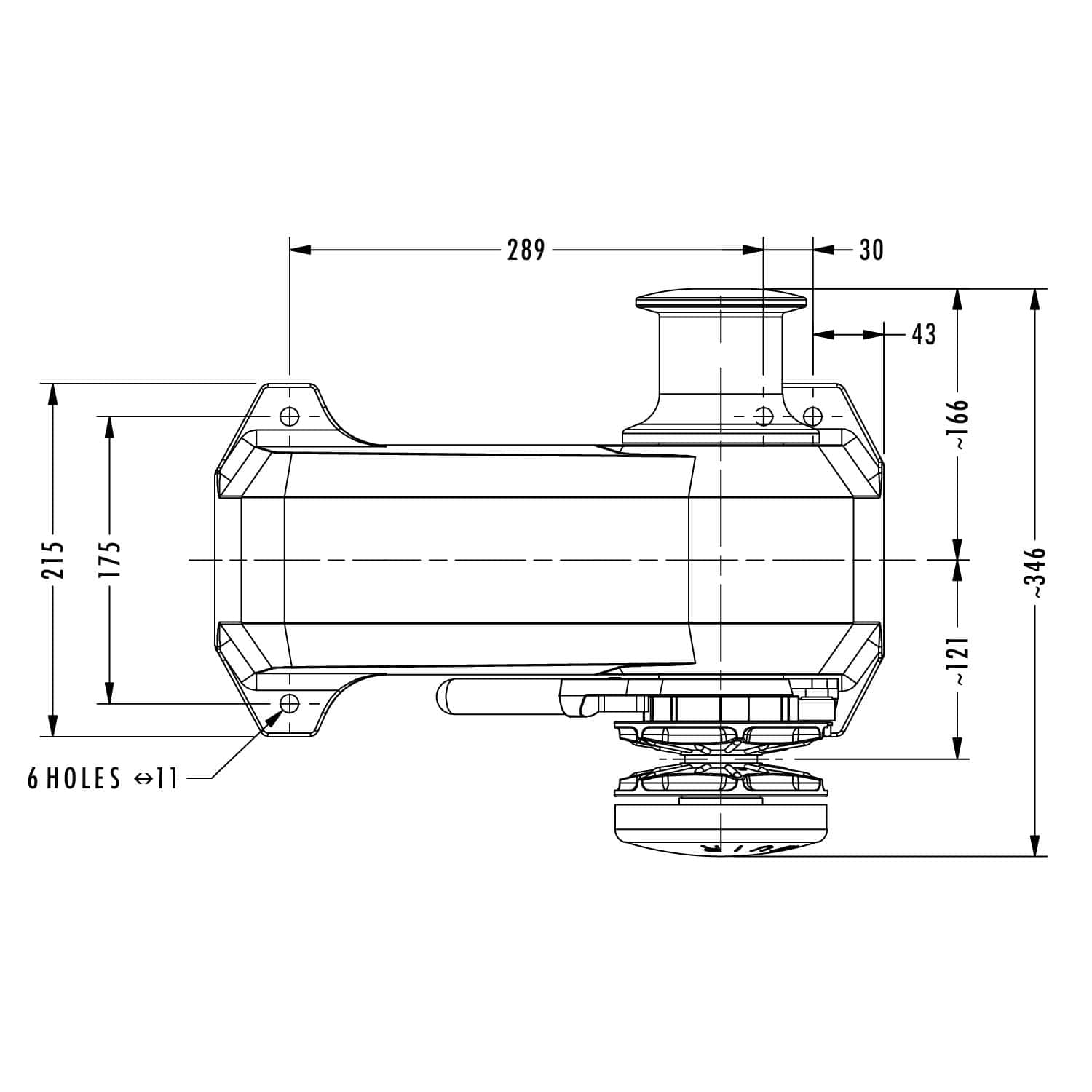 Marine Horizontal Windlass - Muir Compact HR1200