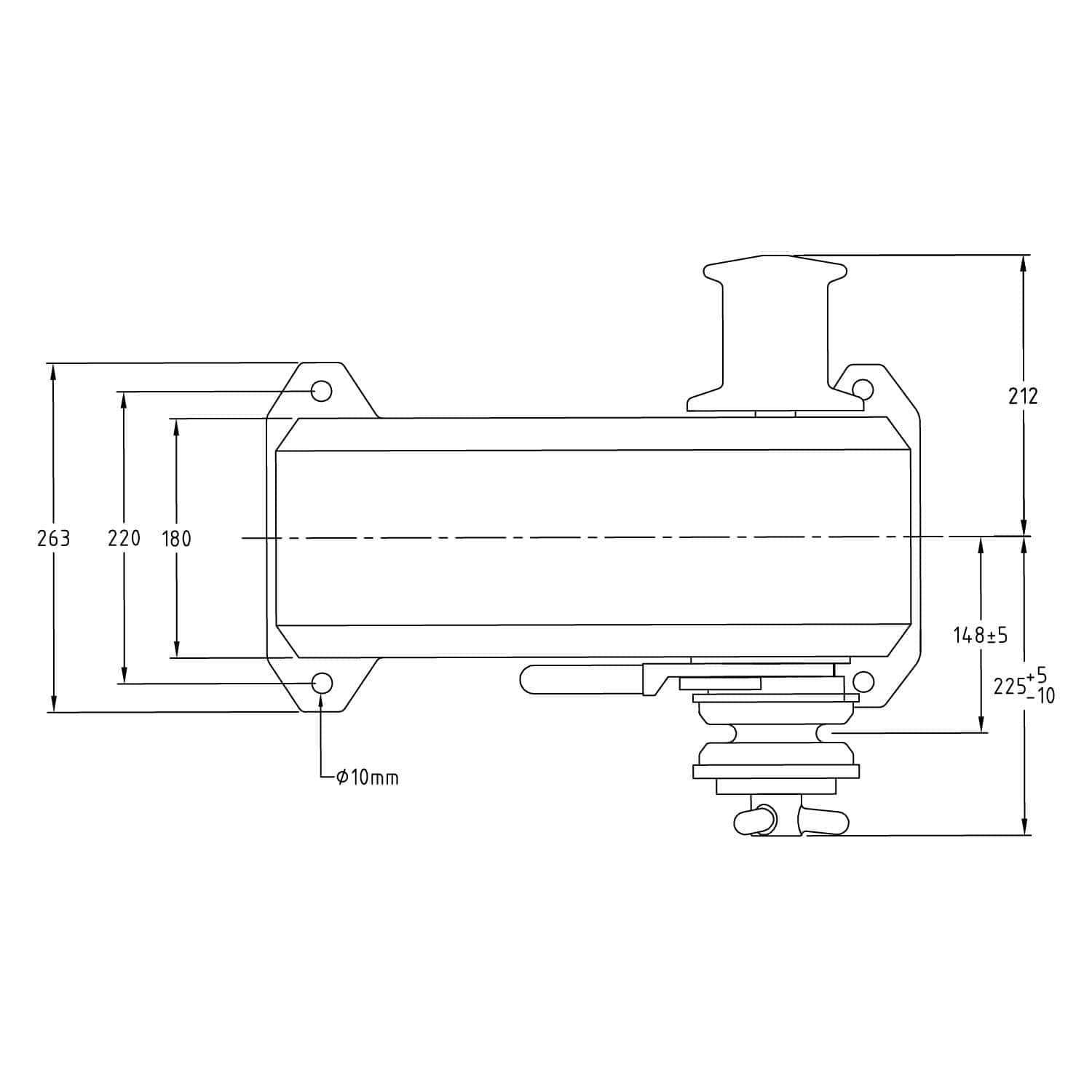 Marine Horizontal Windlass - Muir Compact HR3500 Jaguar
