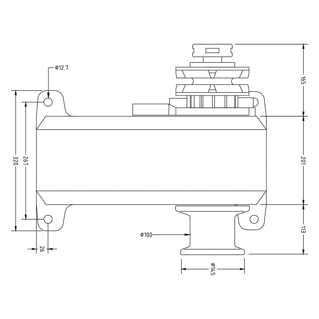Marine Horizontal Windlass - Muir Compact HR4000 Thor