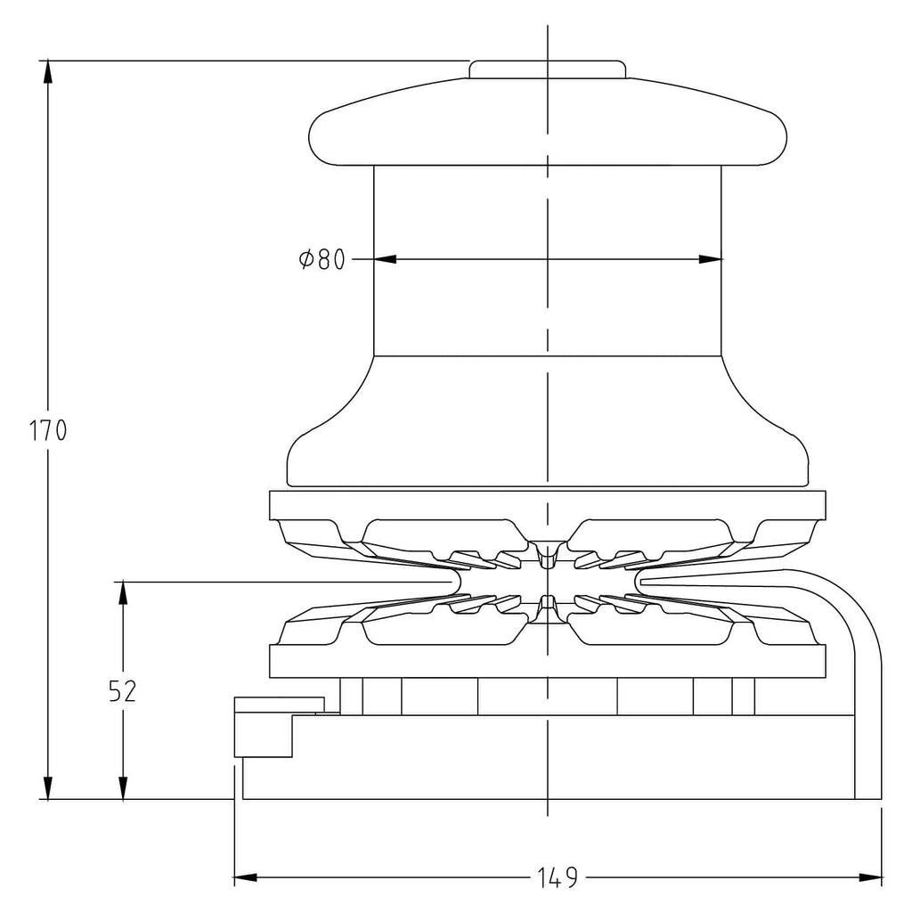 Marine Manual Vertical Winch - Muir VM500