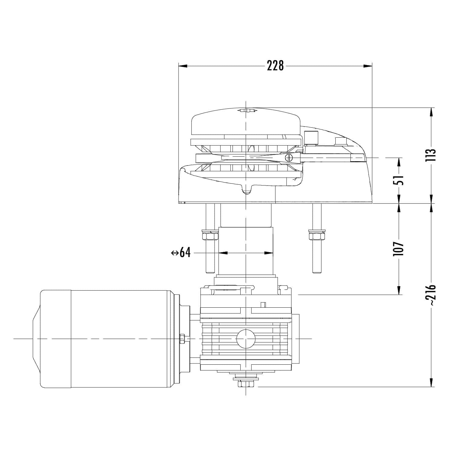 Muir Vertical Windlass - Storm VR1250