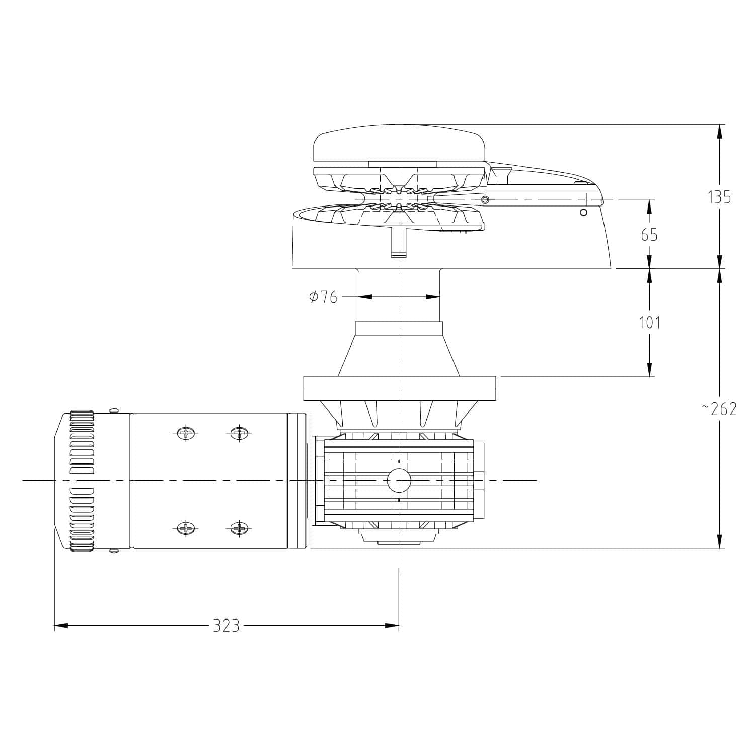 Marine Vertical Windlass - Muir Storm VR3500
