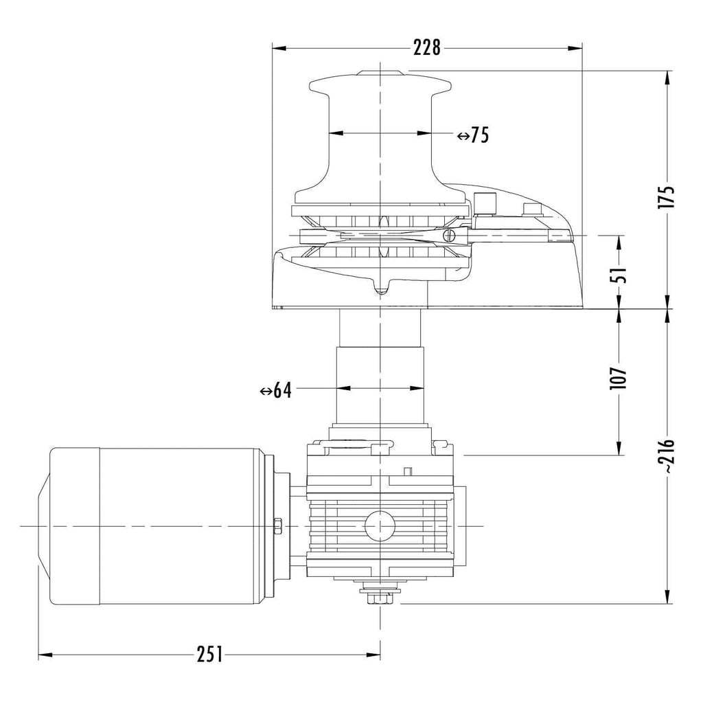 Muir Vertical Windlass - Storm VR1250