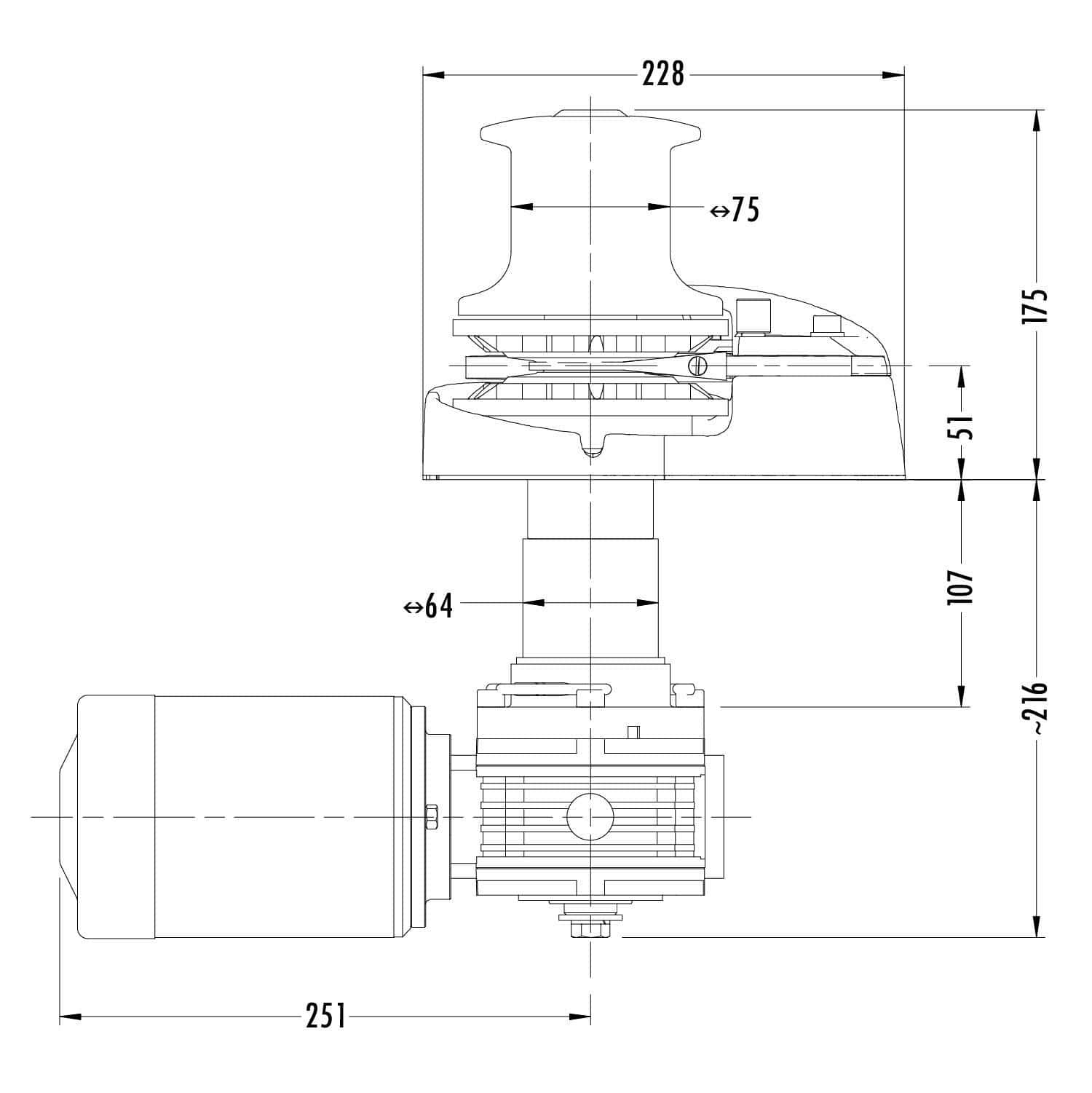 Muir Vertical Windlass - Storm VR1250
