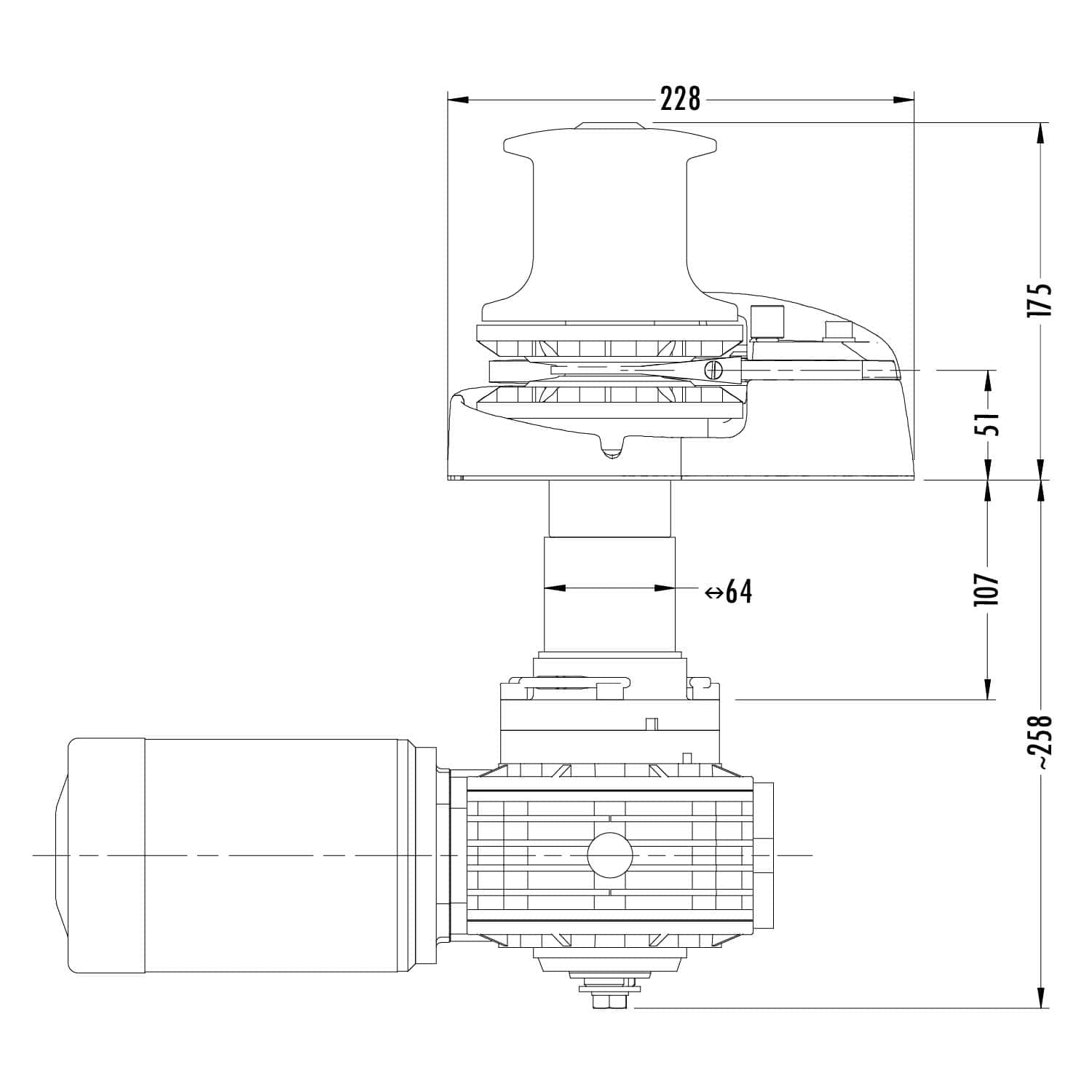 Marine Vertical Windlass - Muir Storm VR2200
