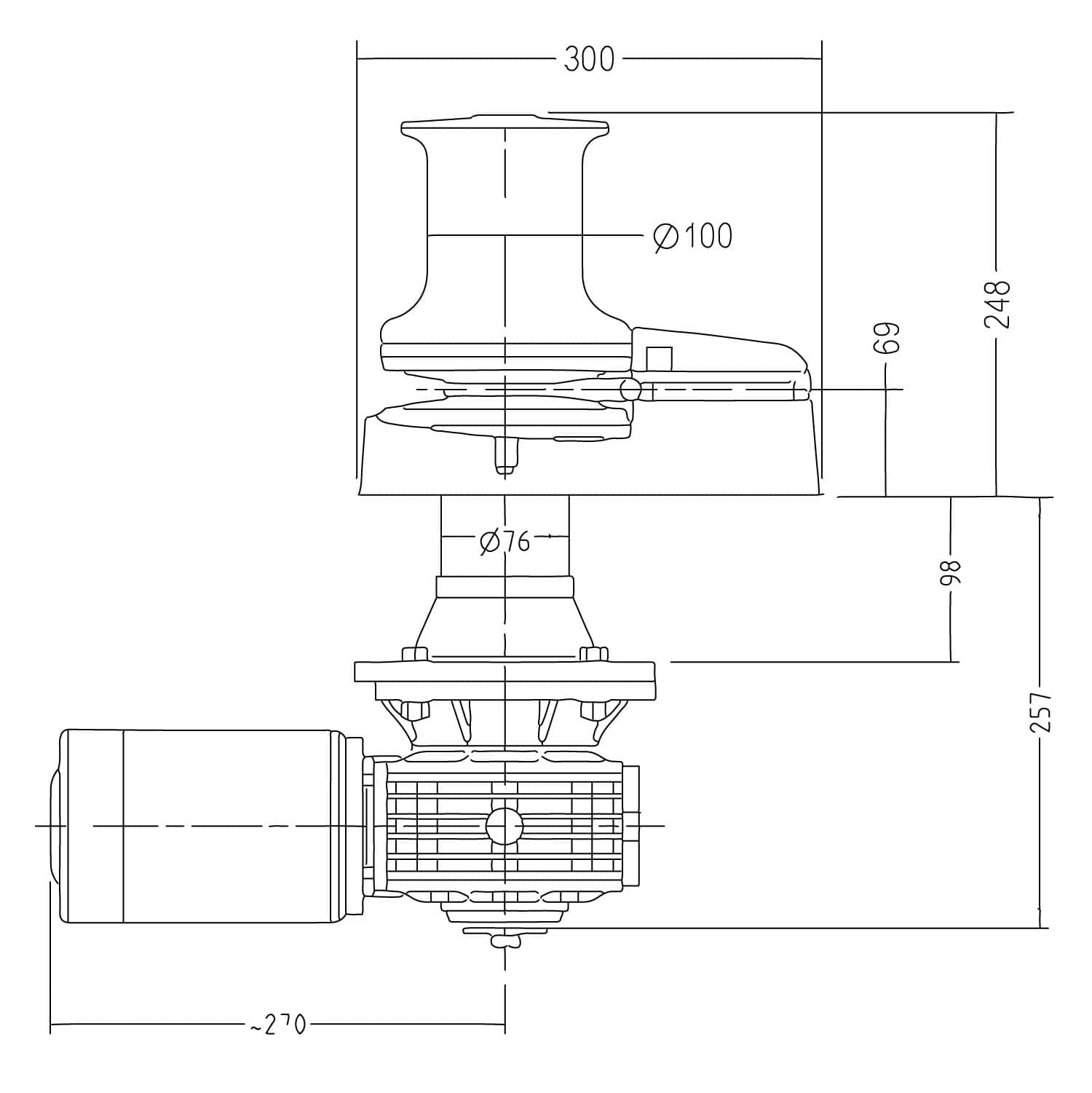 Marine Vertical Windlass - Muir Storm VR2500