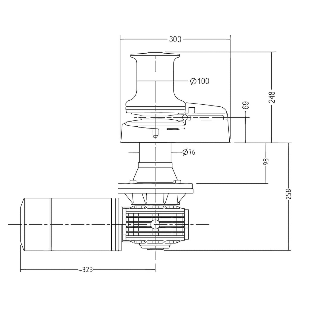 Marine Vertical Windlass - Muir Storm VR3500