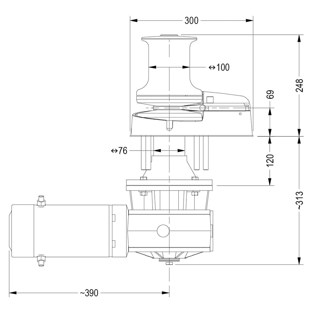 Marine Vertical Windlass - Muir Storm VR4000